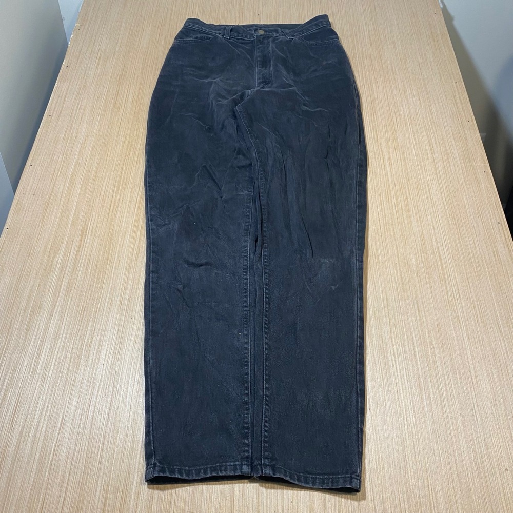 LL Bean Mens Black Denim Jeans Straight Leg High Rise 29x31 Fade Wash